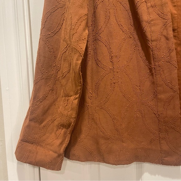 Pure Jill Women’s Small Jacket Textured Jacquard Boho Lagenlook Burnt Orange - Picture 6 of 9